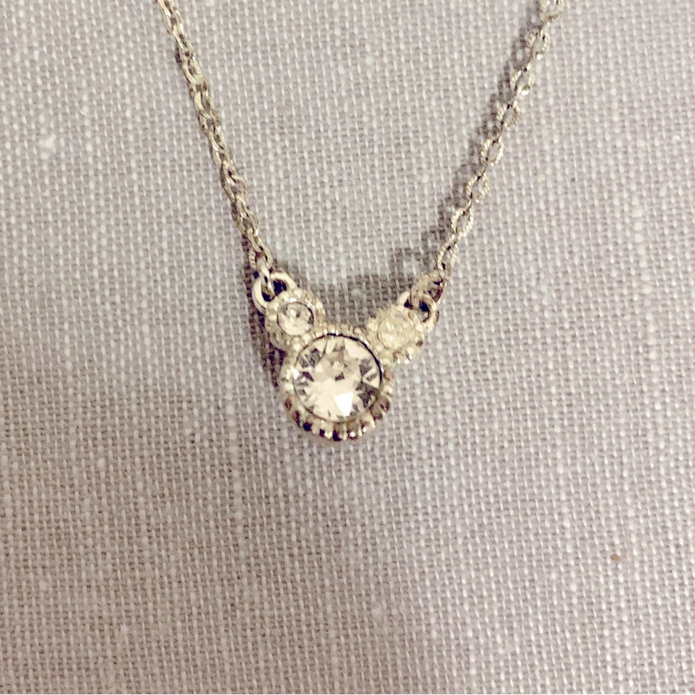 mickey mouse silver necklace